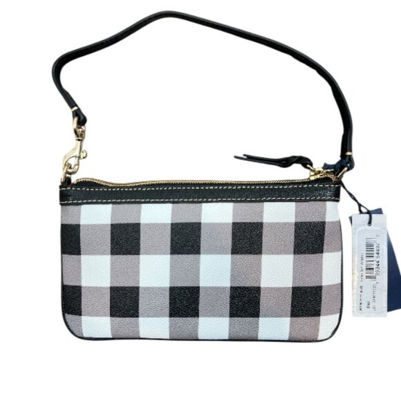 Dooney & Bourke Tucker Large Slim Wallet Wristlet Buffalo Check Black / White - Picture 3 of 4